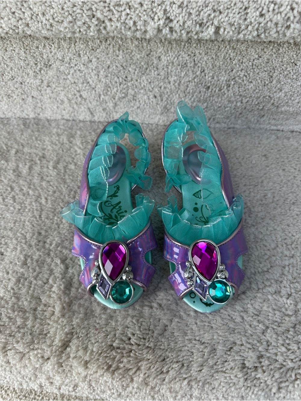 green dress and purple shoes Disney | | Disney Princess Girls Teal Gemaccent Shoes Size 9 heels that go with green dress